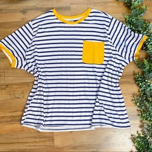 ASOS | Striped TShirt Yellow Accent Pocket